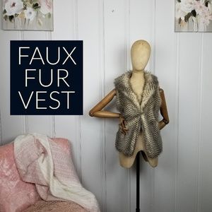 Francesca's Collection Faux Fur Vest - Size Large